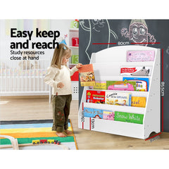 Keezi 5 - Tier Kids Bookshelf | Stylish Bookcase Organizer for Books & Magazines