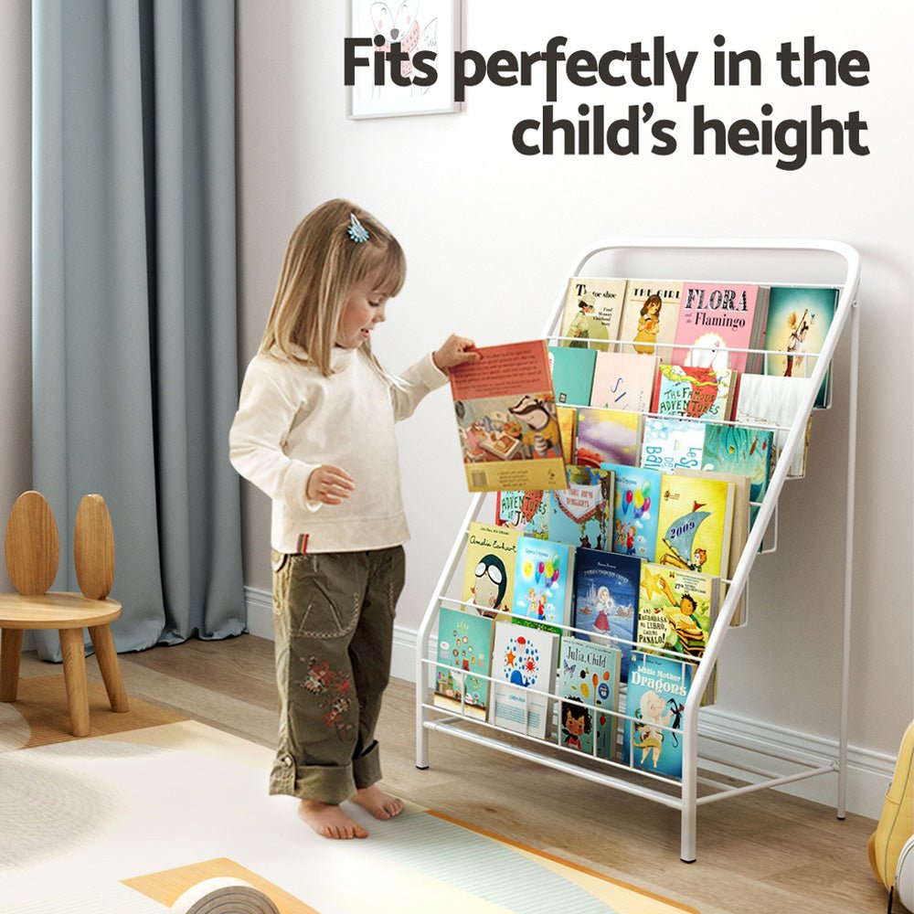 Keezi 6 Tiers Kids Bookshelf | Foldable Magazine Rack & Organiser