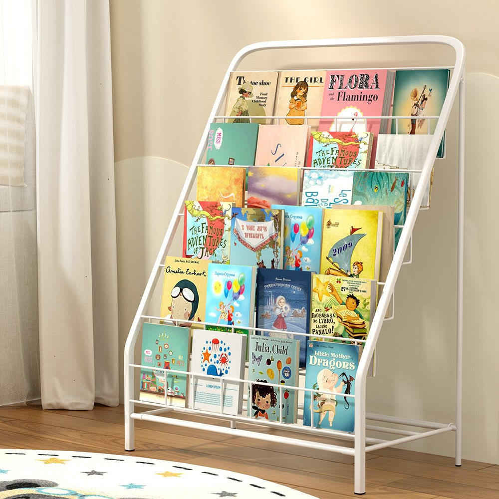 Keezi 6 Tiers Kids Bookshelf | Foldable Magazine Rack & Organiser