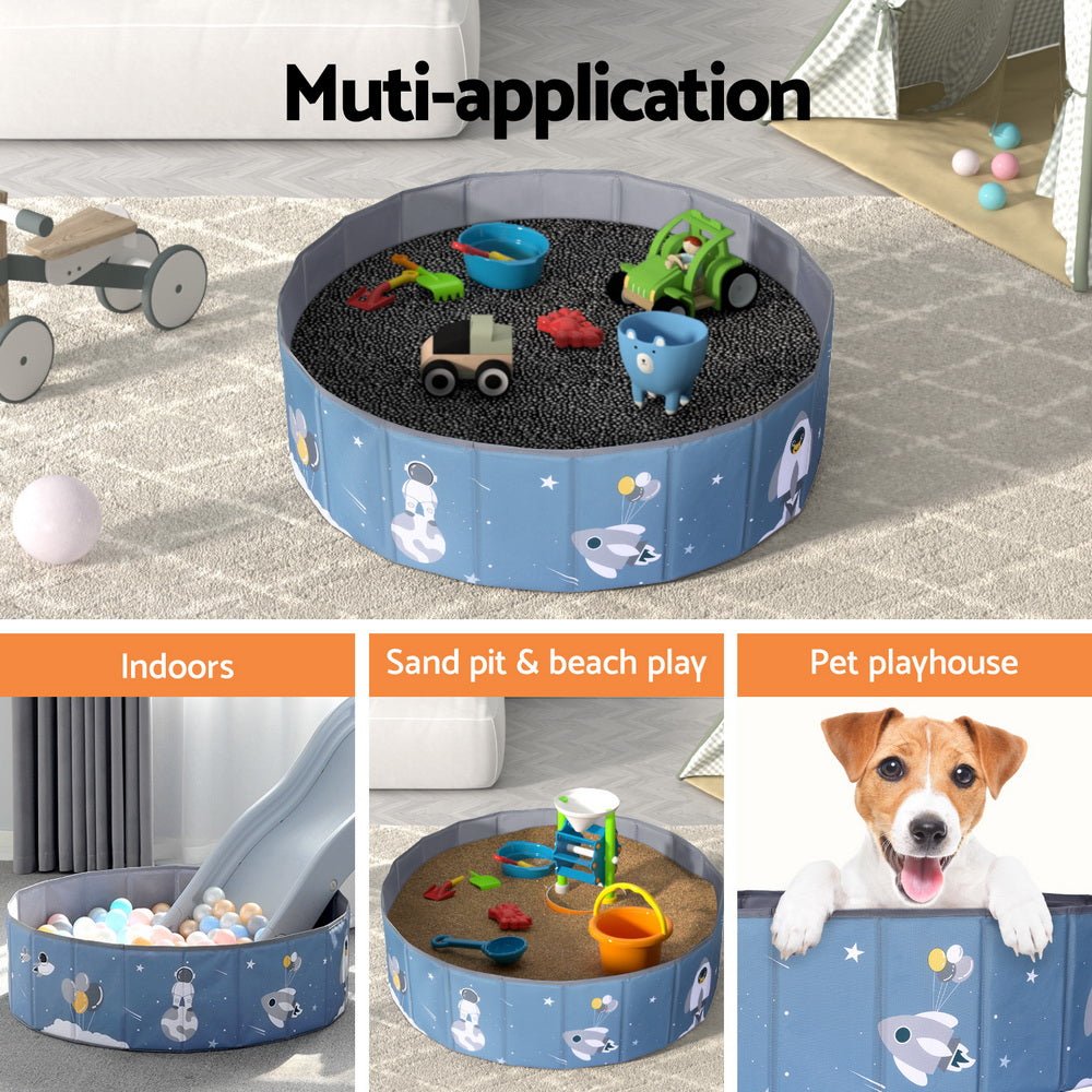 Keezi Kids Ball Pool Pit | Foldable Playhouse with Storage Bag - Blue