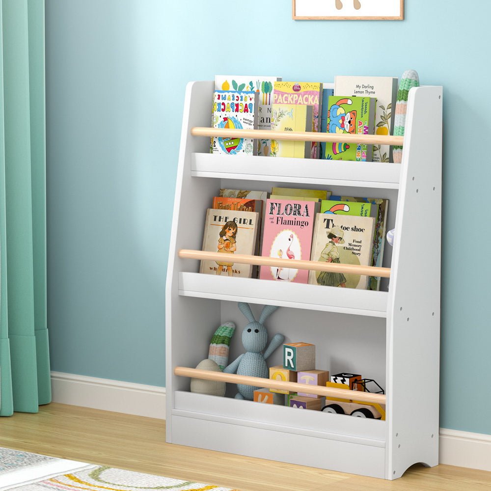 Keezi Kids Bookshelf | 3 - Tier Organizer for Books & Toys