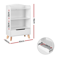 Keezi Kids Bookshelf | 3 - Tier Storage with Drawer & Toy Organizer