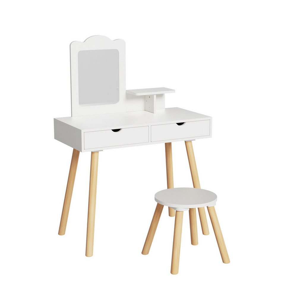 Keezi Kids Dressing Table Vanity Set with Mirror & Chair | Stylish Storage Solution
