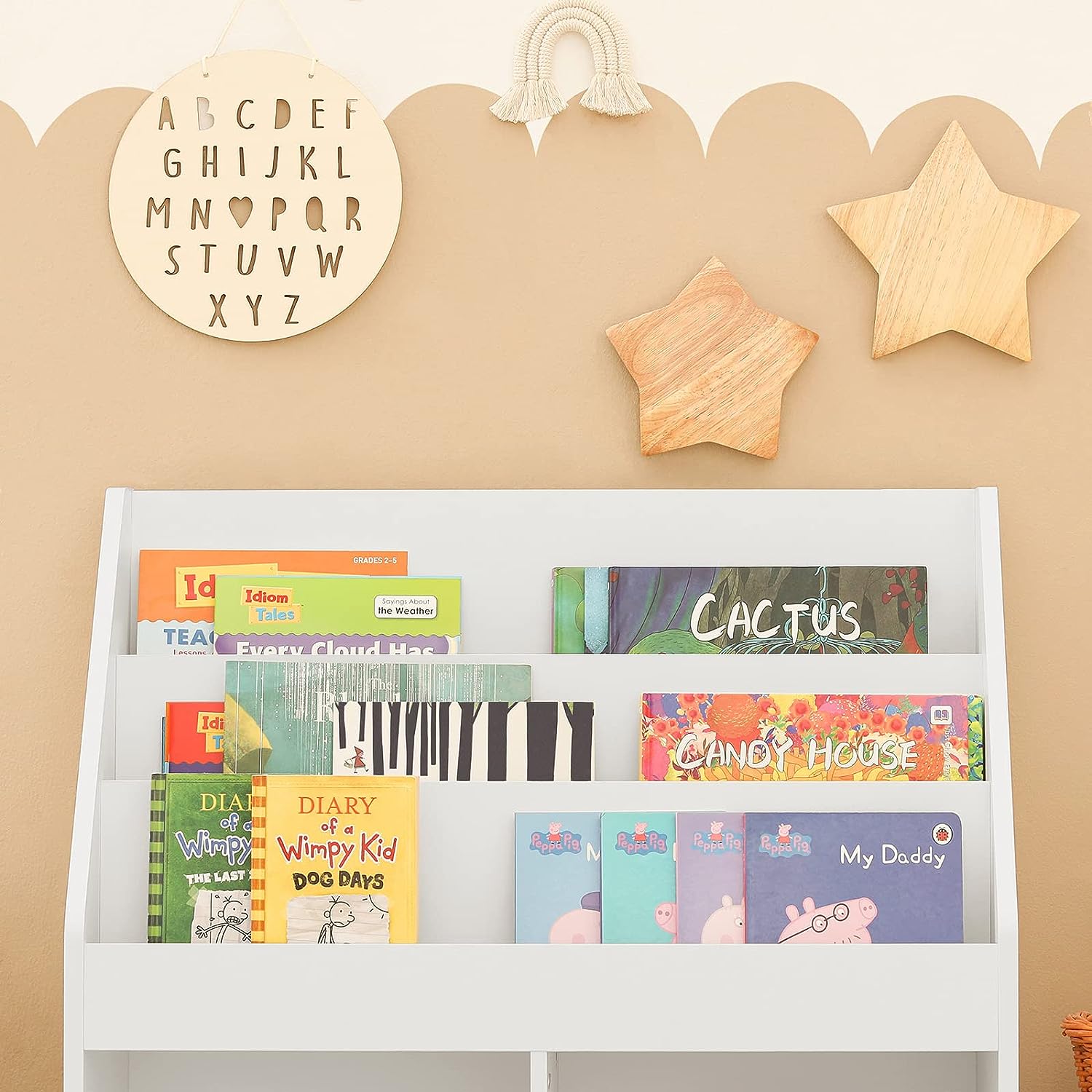 Kids Shelving Unit | 3 Shelves & 2 Compartments Organizer