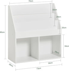 Kids Shelving Unit | 3 Shelves & 2 Compartments Organizer