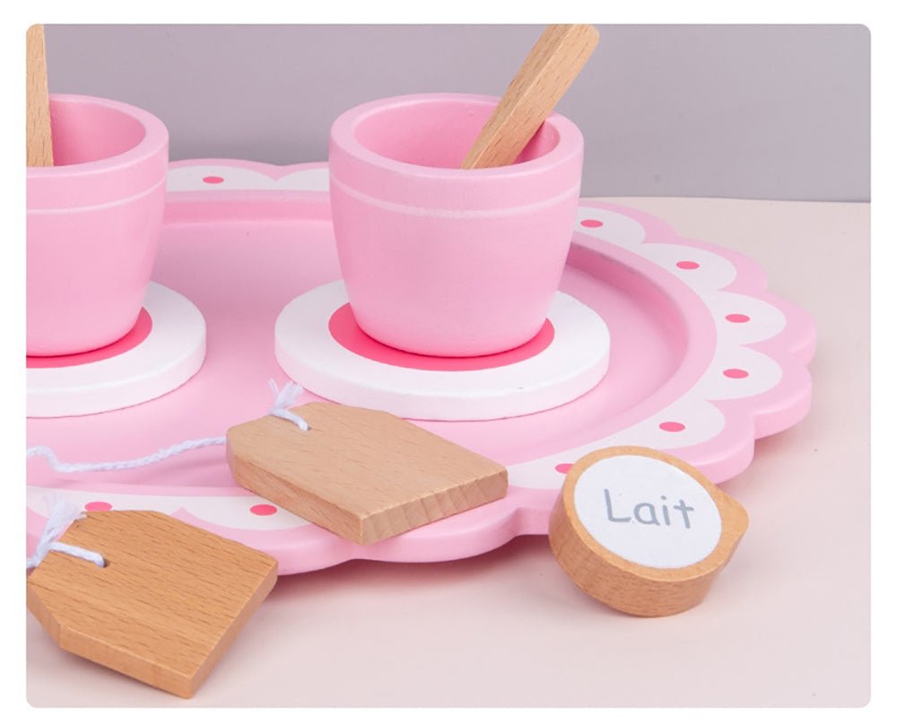 Kids Wooden Kitchen Coffee Set - Imaginative Pretend Playtime