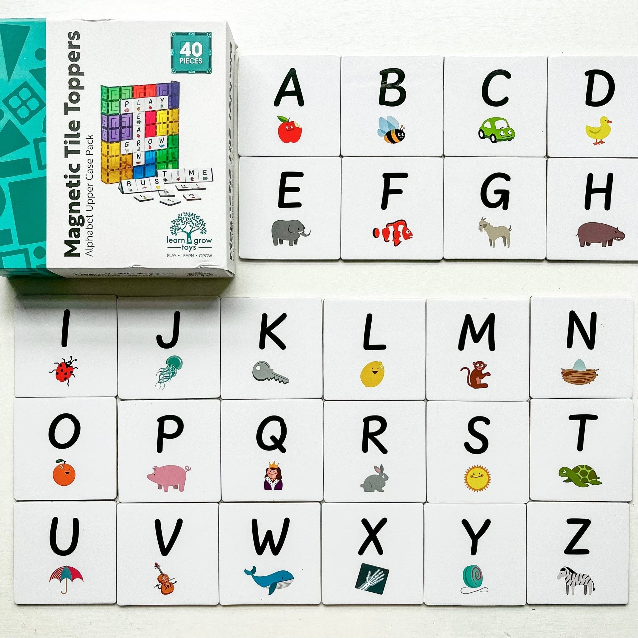 Learn & Grow Magnetic Tile Topper - Alphabet Upper Case Pack