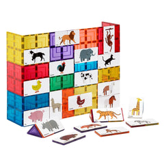 Learn & Grow Magnetic Tile Toppers | Duo Animal Puzzle Pack (40 Pieces)