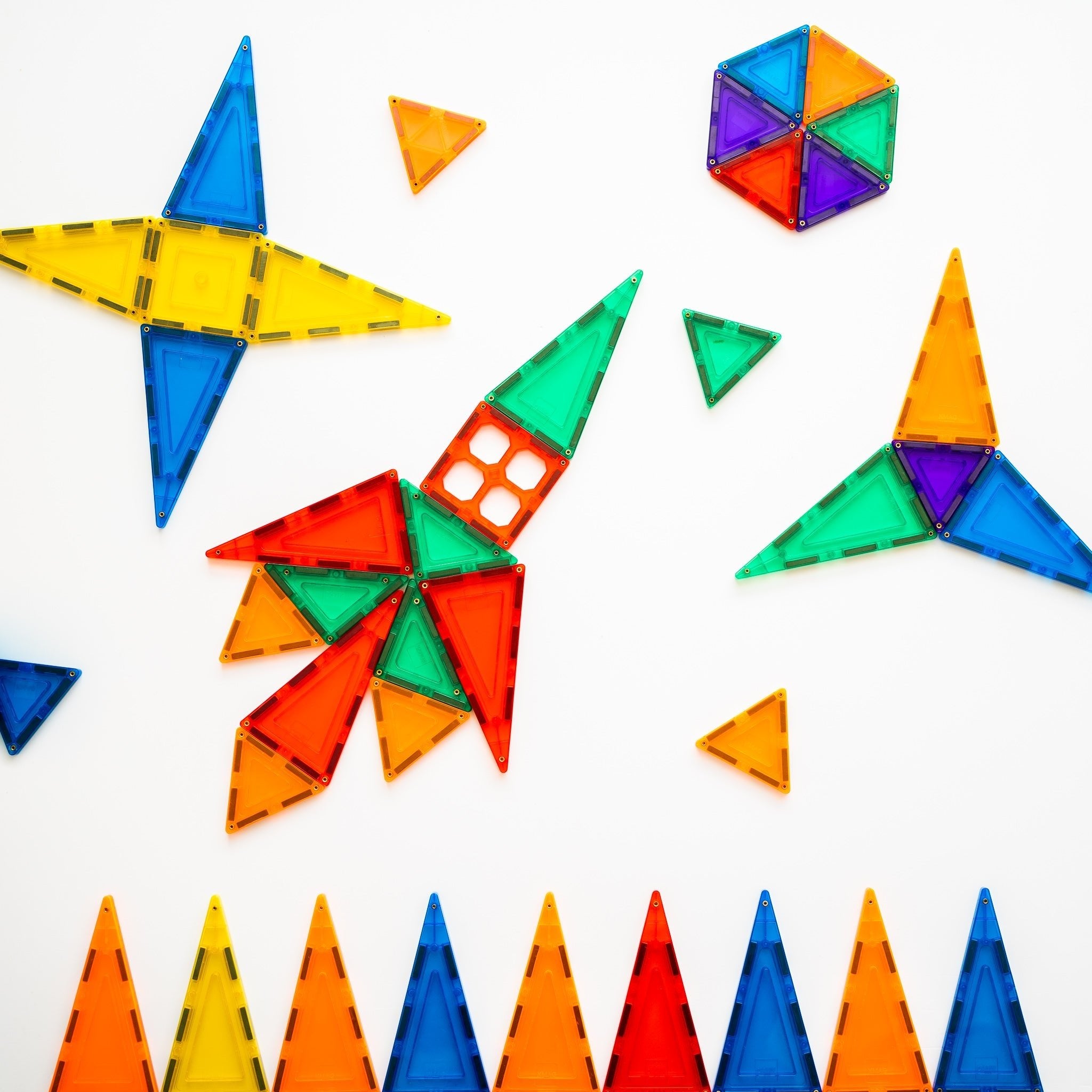 Learn & Grow Toys - Magnetic Tiles - Base Pack (64 Piece)