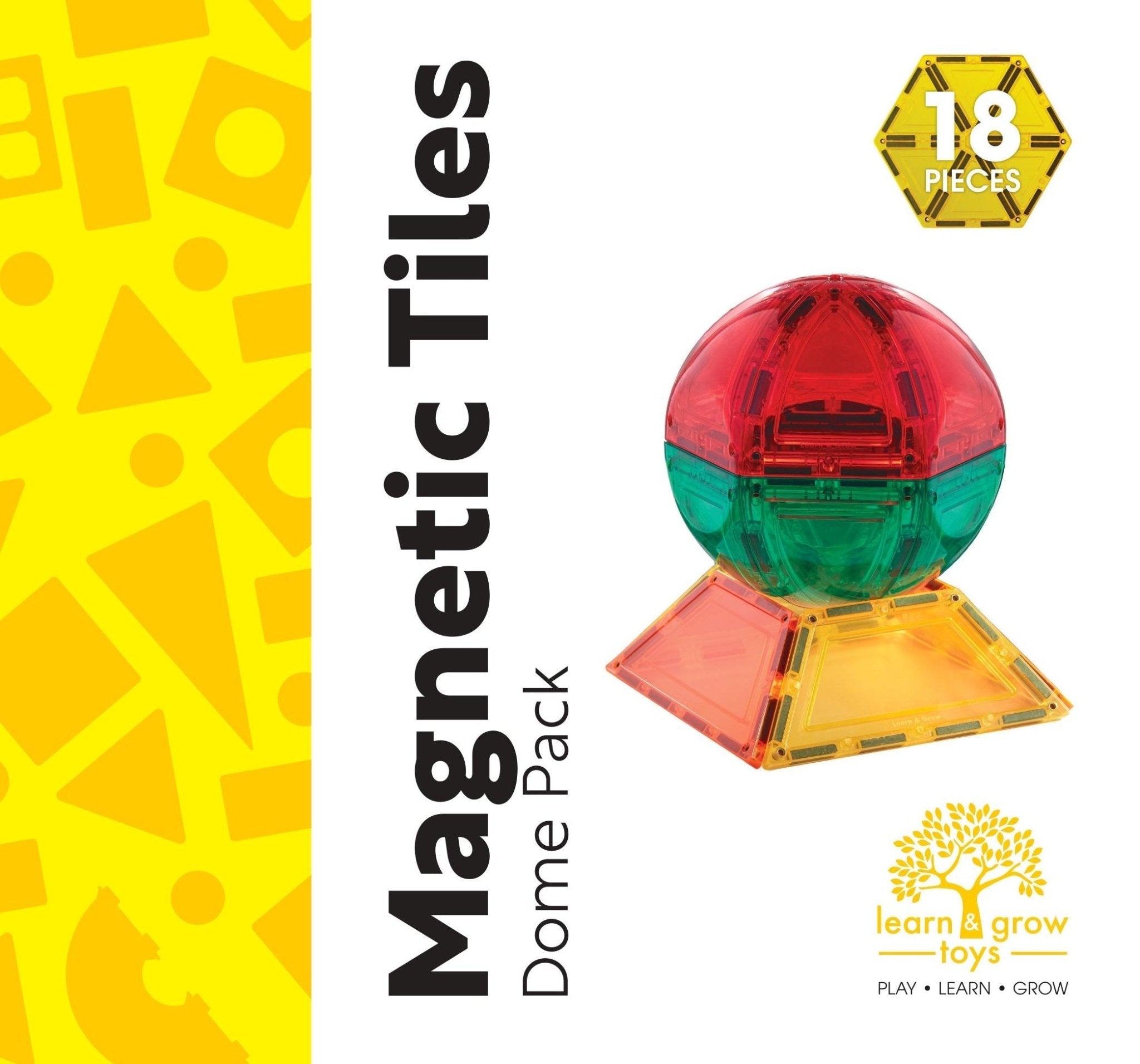 Learn & Grow Toys - Magnetic Tiles - Dome Pack (18 Piece)