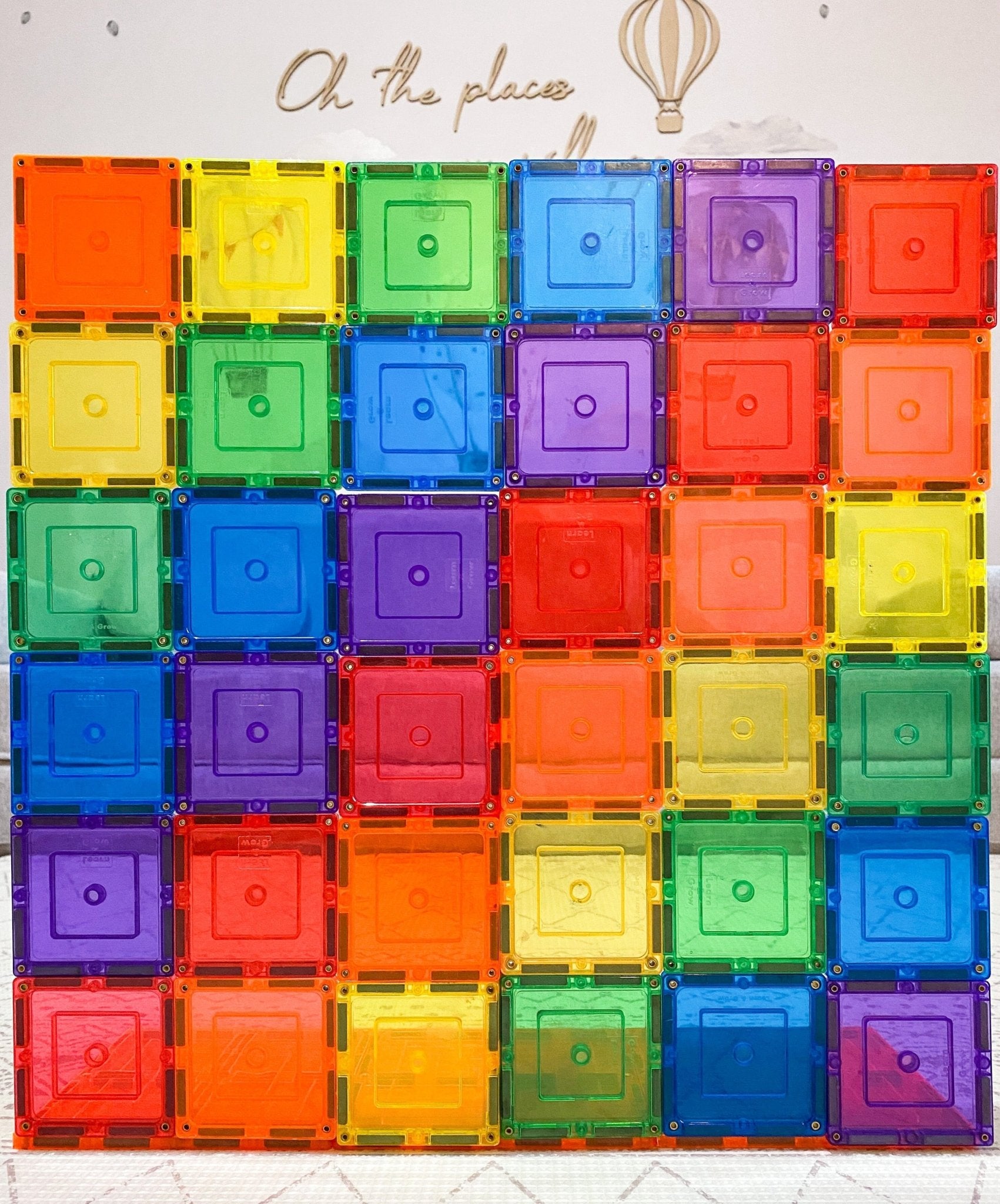 Learn & Grow Toys - Magnetic Tiles - Small Square Pack (36 Piece)