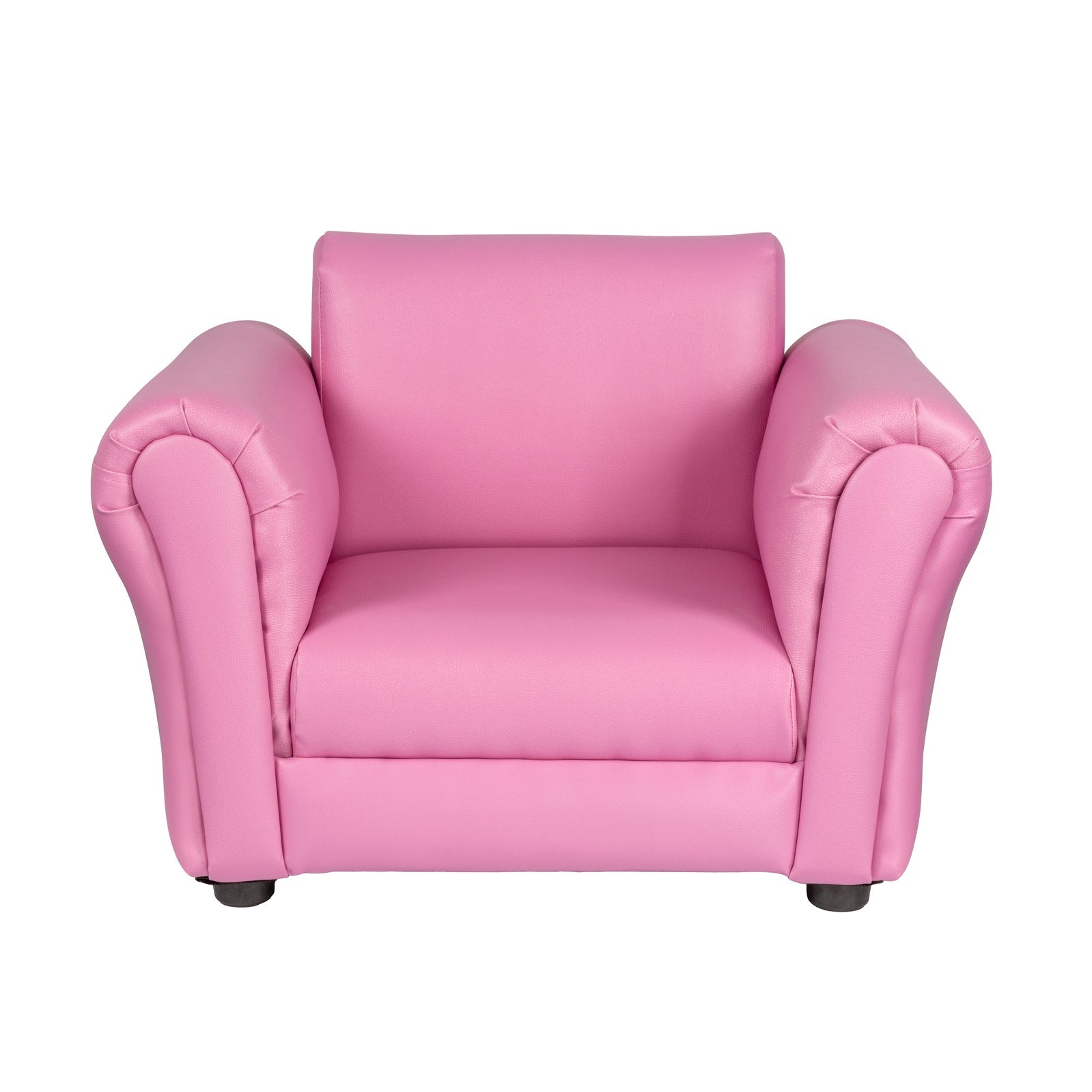 Lenoxx Pink Kids PU Leather Sofa Chair & Ottoman Set