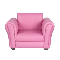 Lenoxx Pink Kids PU Leather Sofa Chair & Ottoman Set