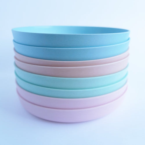 LimaLimes Eco-Friendly Kids-Safe Bamboo Deep Plates (Set of 2)