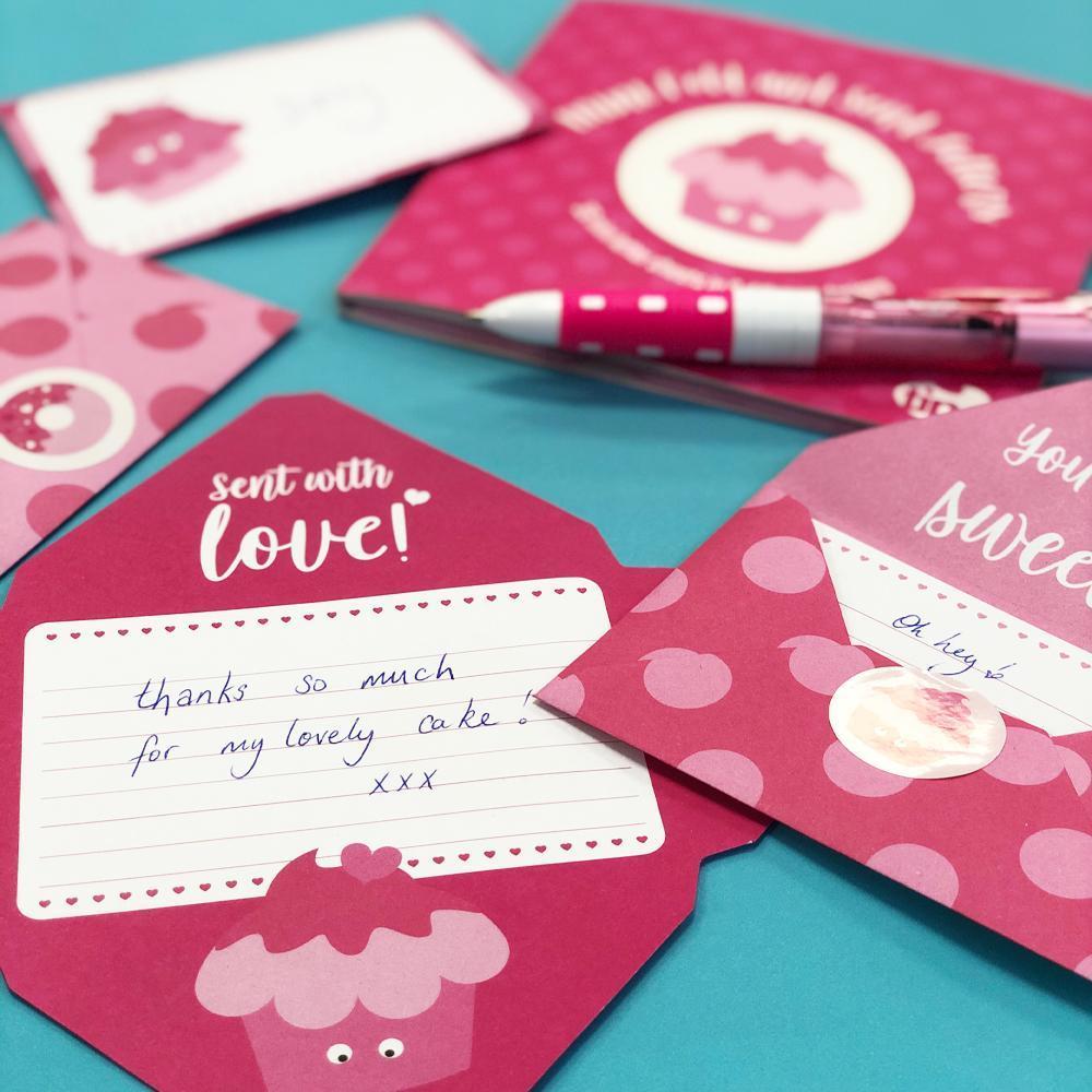 Mini Fold & Send Notecards - Pink