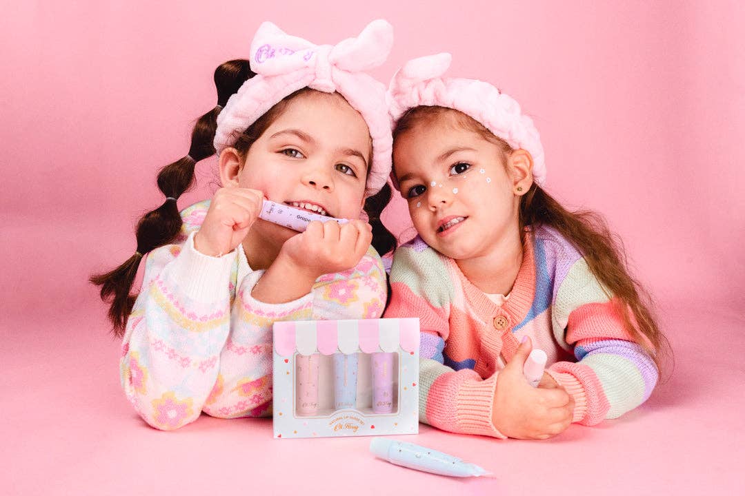 Oh Flossy Natural Lip Gloss Set - Trio of Shimmering, Kid-Friendly Shades