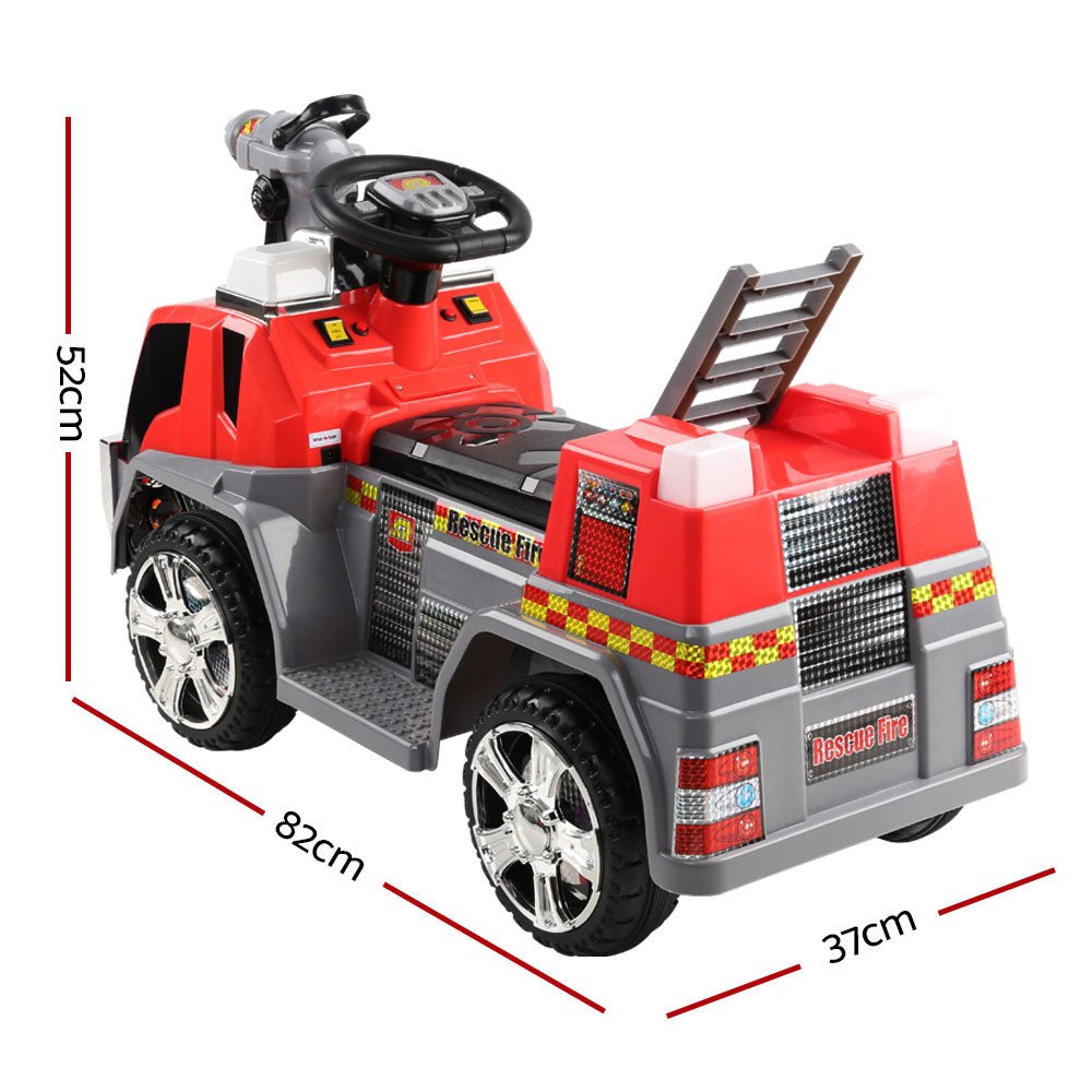 Rigo Kids Electric Ride - On Fire Engine Truck | 6V Red Toy Car with Lights & Sounds