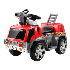 Rigo Kids Electric Ride - On Fire Engine Truck | 6V Red Toy Car with Lights & Sounds