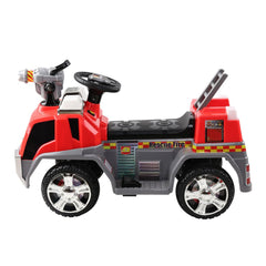 Rigo Kids Electric Ride - On Fire Engine Truck | 6V Red Toy Car with Lights & Sounds