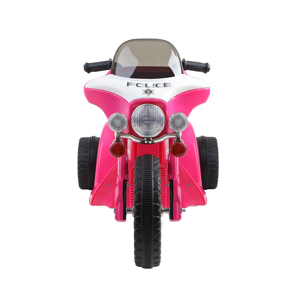 Rigo Kids Electric Ride On Patrol Police Car Harley - Inspired 6V Pink