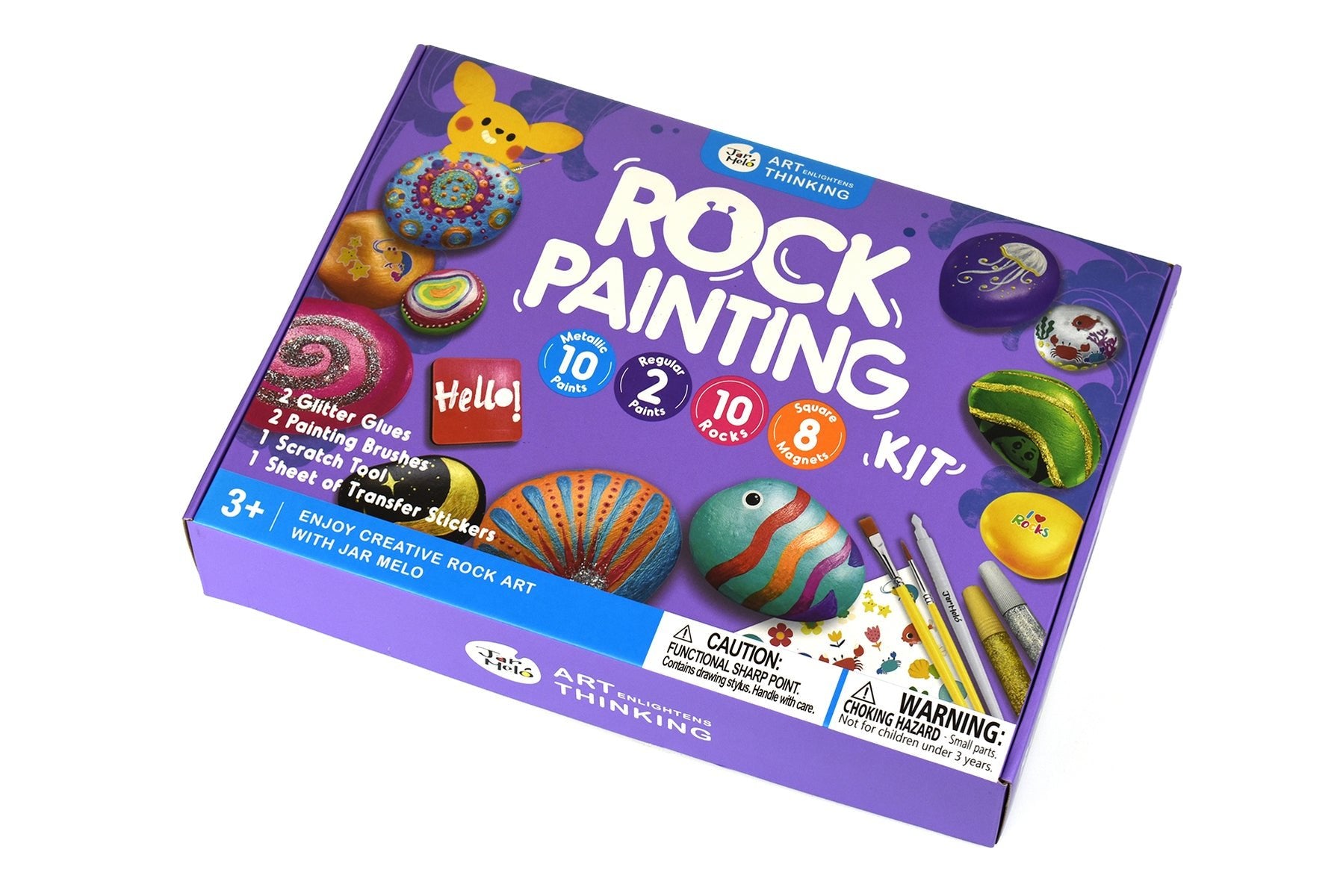 Rock Painting With Metallic Paints & Glitter Glues Craft Kit