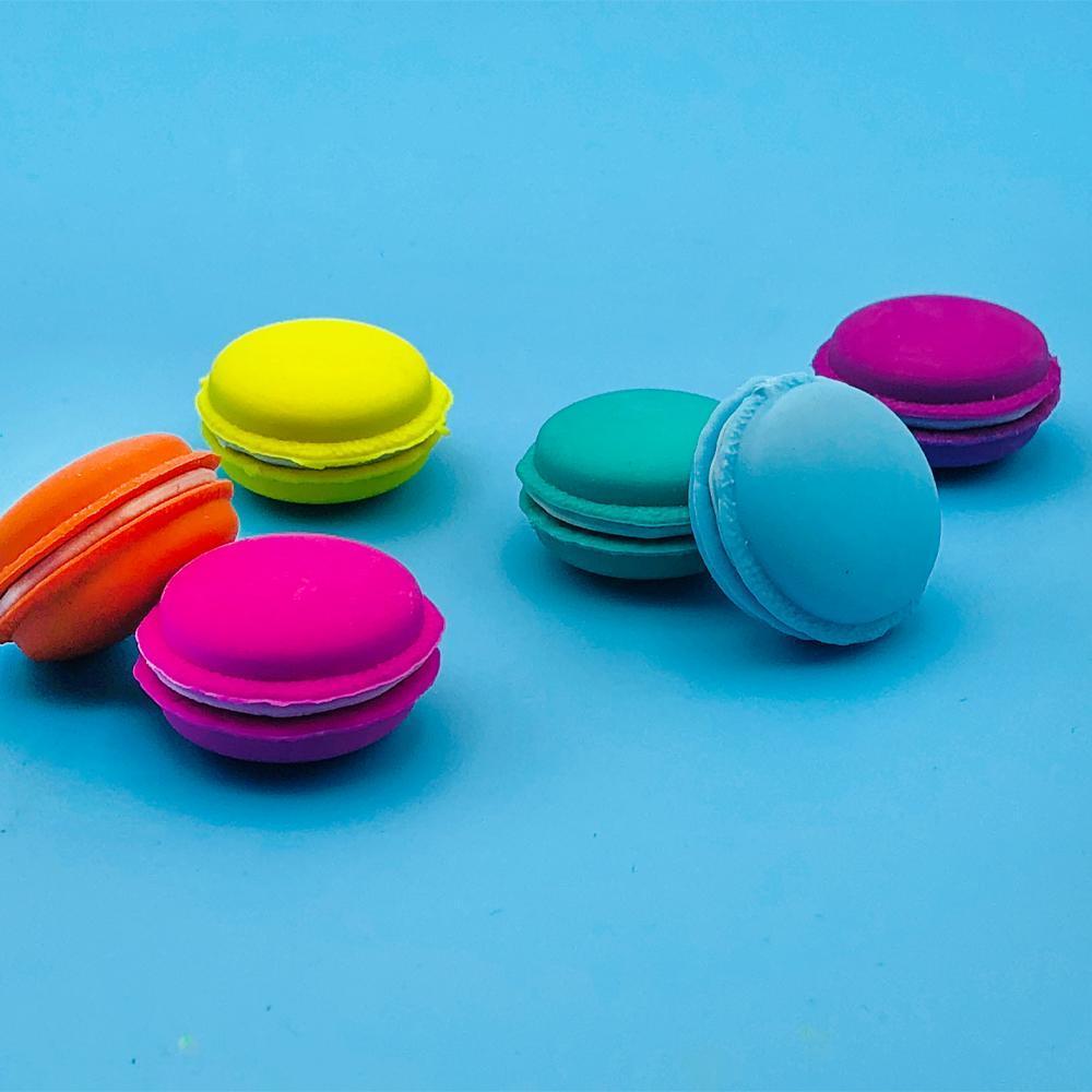Set of 6 Macaron Erasers