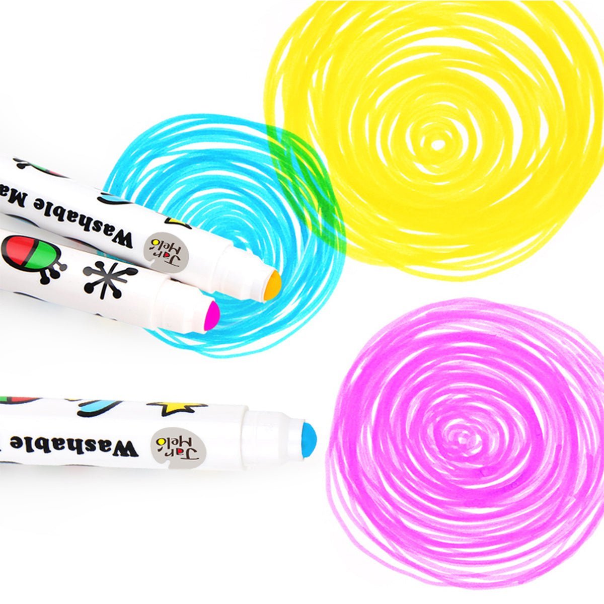 Special Round Tip Washable Marker - 12 Colours