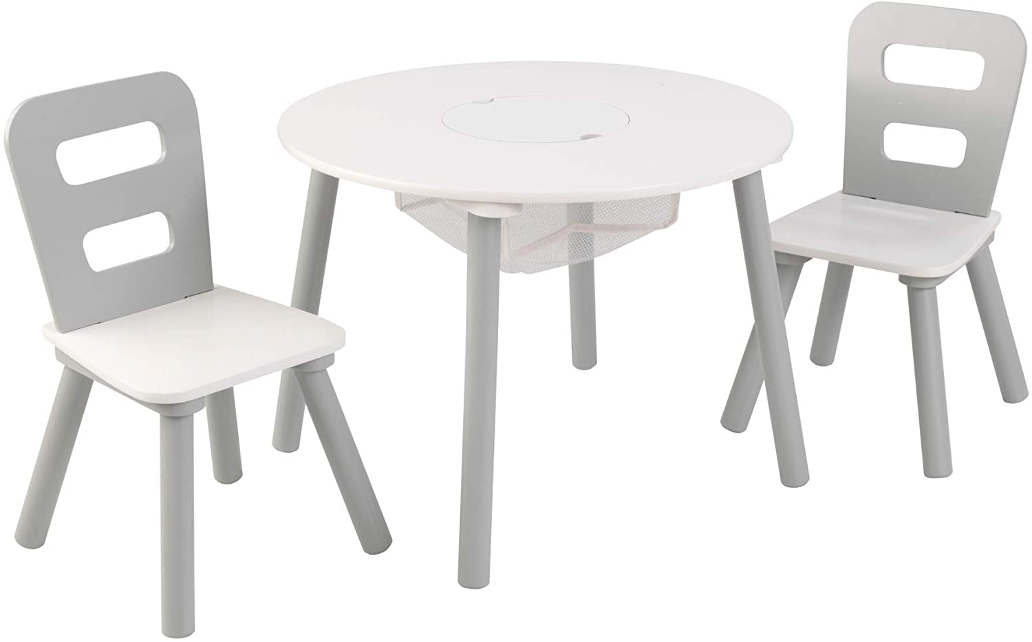 Stylish Round Table and Two Chair Set for Kids in Grey: A Space of Their Own