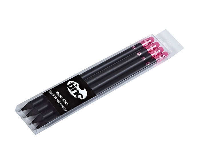 Super Slick Black Wood Pencils : Pink