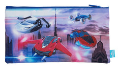 Twin Zip Pencil Case - Flying Cars