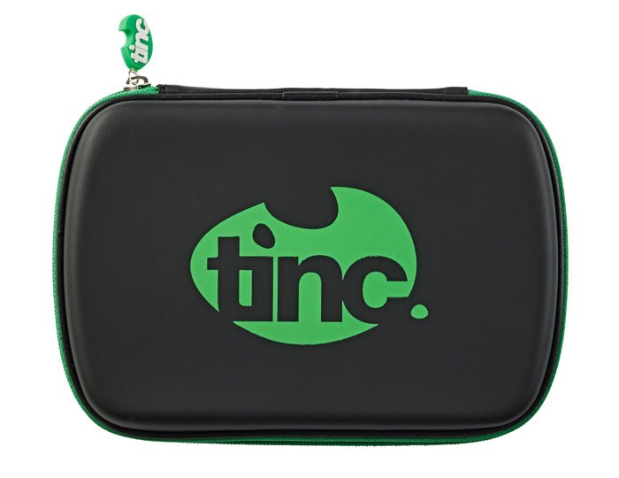 Two-Colour Hard Top Pencil Case : Black With Green Zip