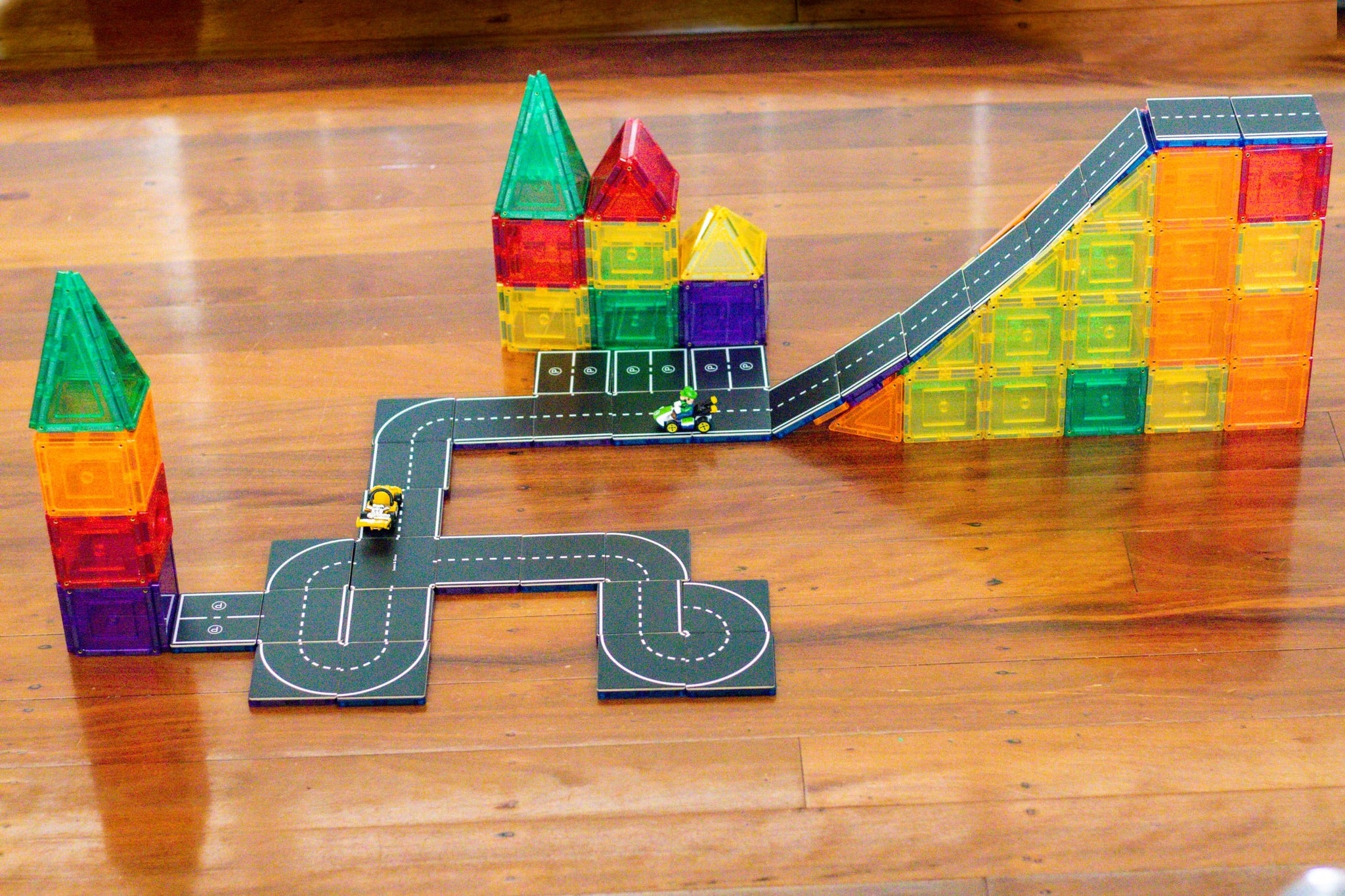 Learn & Grow Toys - Magnetic Tile Topper - Road Pack (40 Piece)