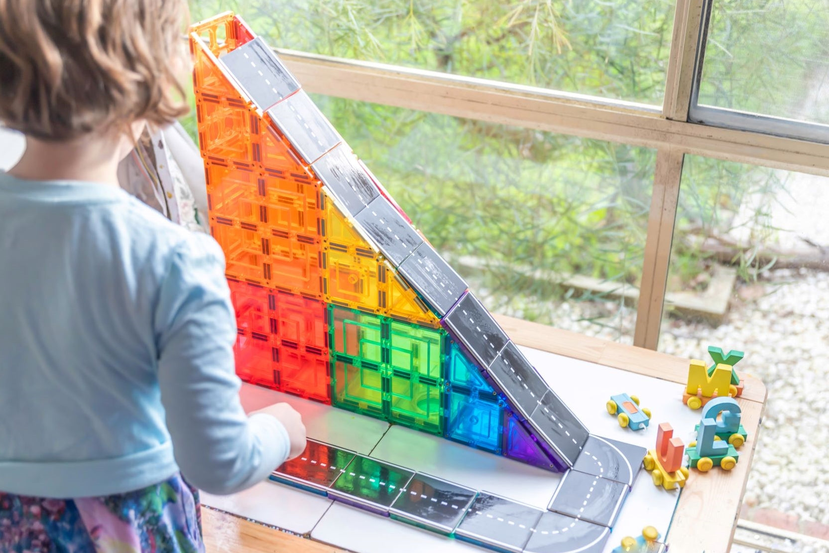 Learn & Grow Toys - Magnetic Tile Topper - Road Pack (40 Piece)