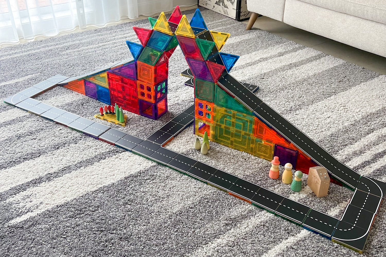 Learn & Grow Toys - Magnetic Tile Topper - Road Pack (40 Piece)