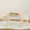 Keezi 3 Piece Kids Table and Chairs Set - Activity Desk with Chalkboard & Hidden Storage